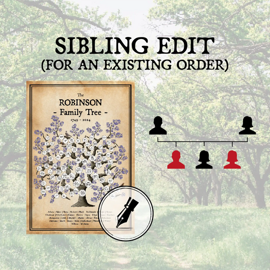 SIBLING EDIT (FOR AN EXISTING ORDER) | ACORN FAMILY TREE DESIGNS
